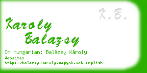karoly balazsy business card