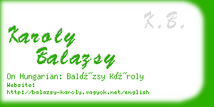 karoly balazsy business card